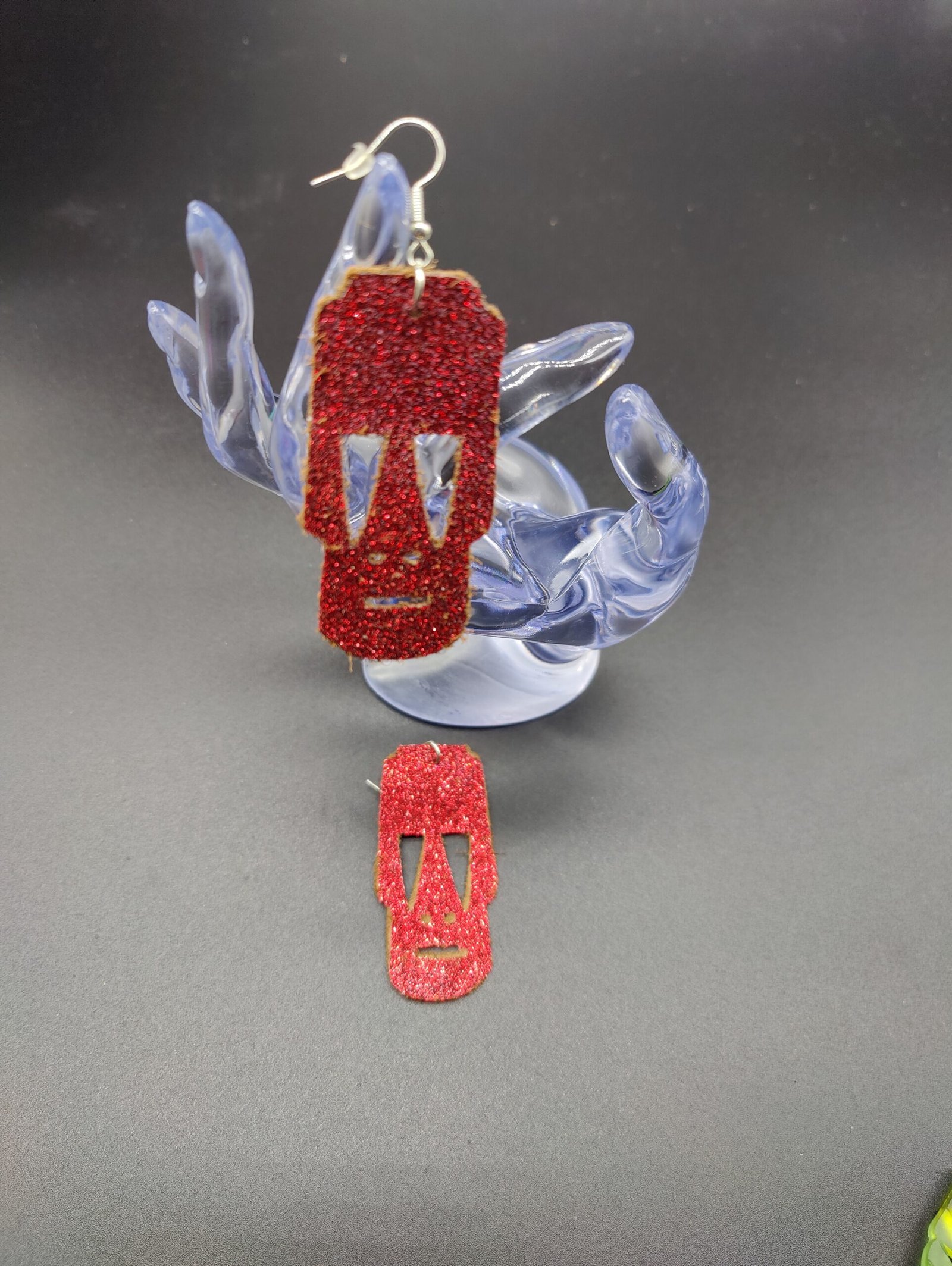 Leather Moai Earring