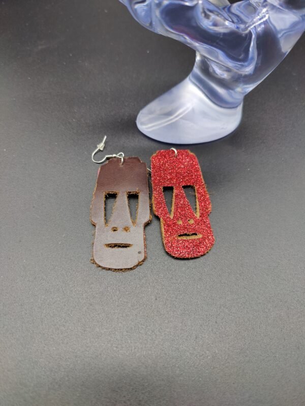 Leather Moai Earring