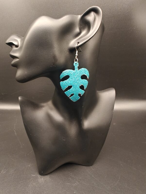 Green Leather Earring