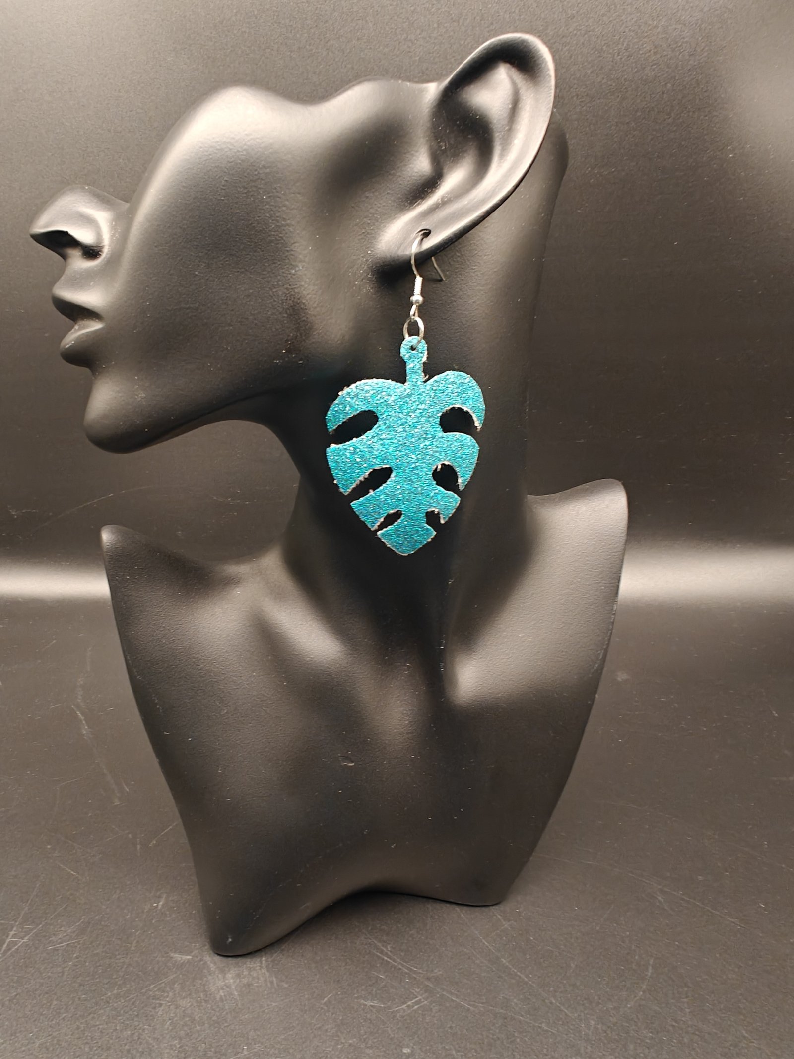 Green Leather Earring