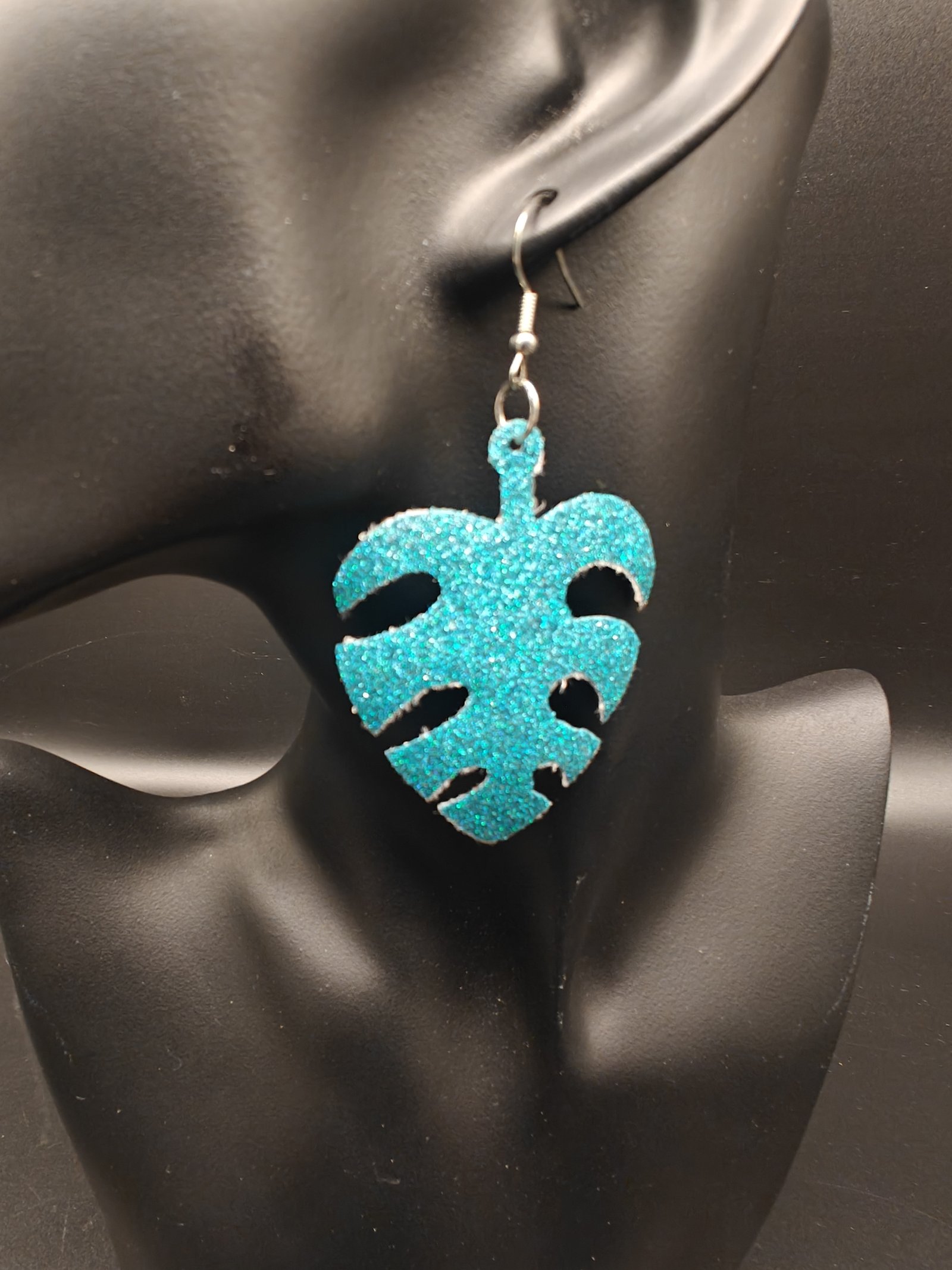 Green Leather Earring