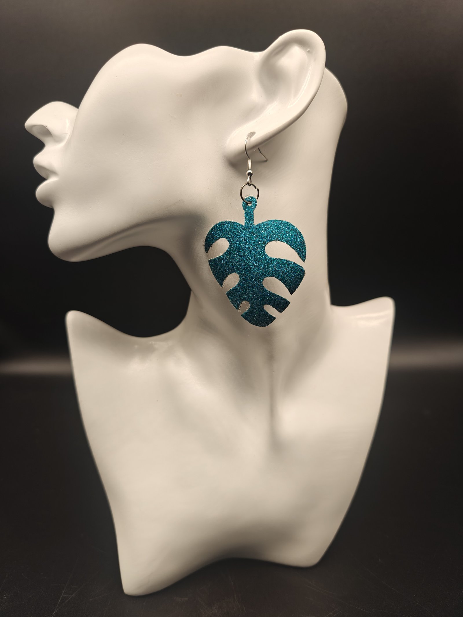 Green Leather Earring