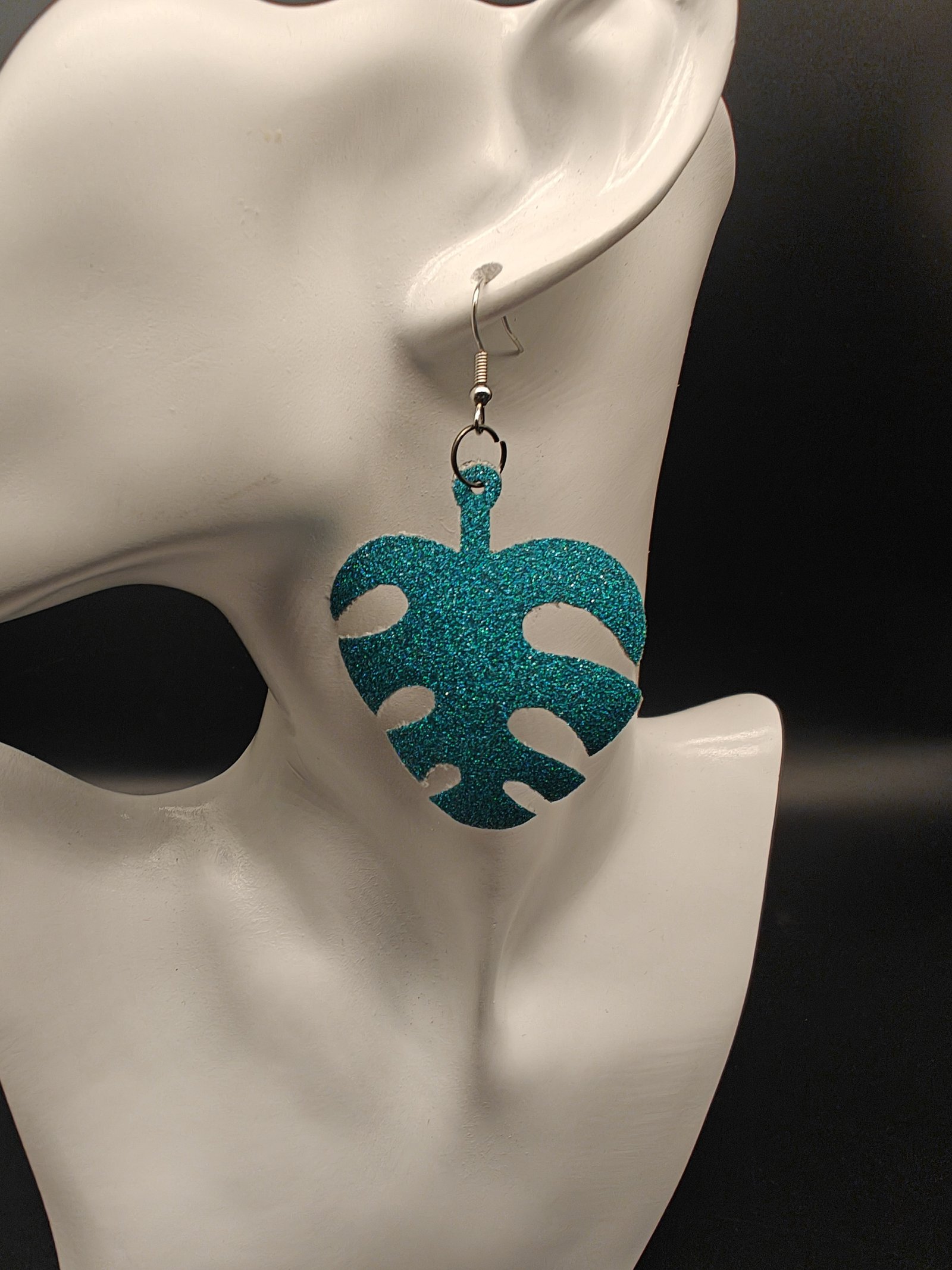 Green Leather Earring